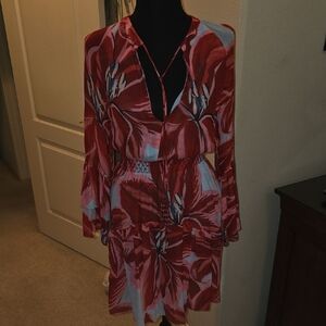 FARM Rio Vibrant Red and White Dress